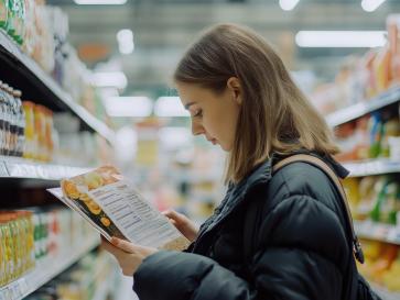 Woman shopping with book